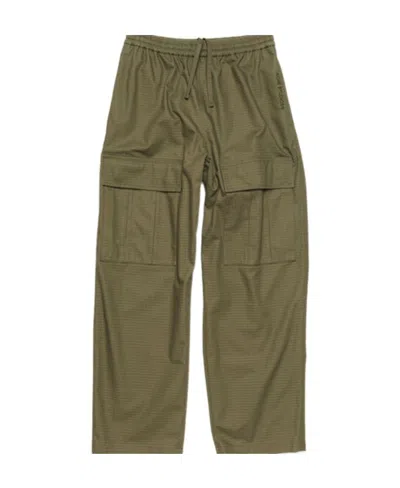 Acne Studios Straight Cotton Cargo Trousers In Green