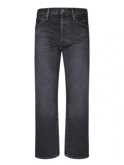 Acne Studios Straight Fit Cotton Jeans In Black
