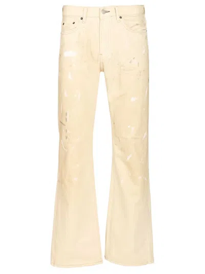 Acne Studios Straight Fti 5-pocket Denim Jeans White In Neutral