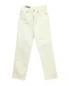 Acne Studios Straight Leg Jeans In White Cotton In White
