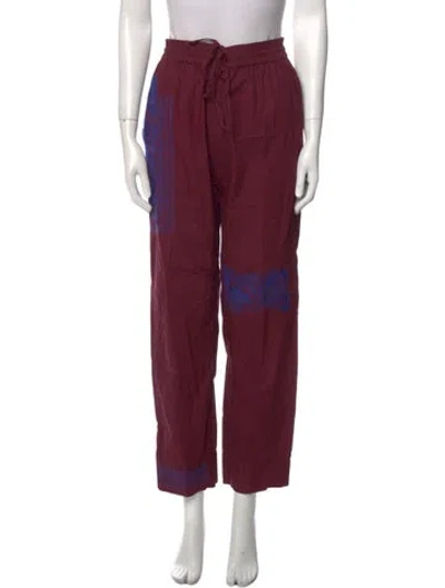 Pre-owned Acne Studios Straight Leg Pants In Burgundy