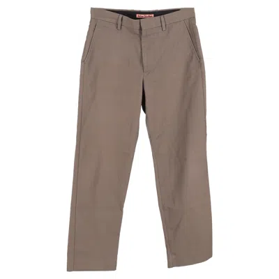 Acne Studios Straight Leg Trousers In Brown Cotton
