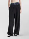 Acne Studios Straight Trousers With Elasticated Waistband And Plaid Panel In Black