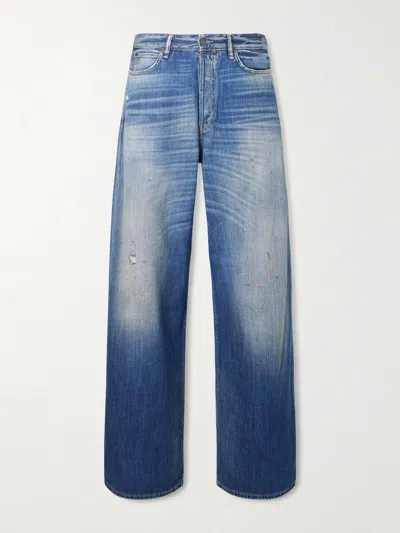 Acne Studios 1981 Wide Leg Denim Trousers Five Pocket In Blue