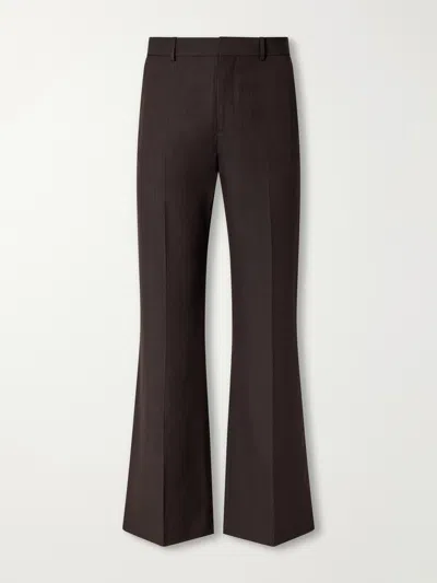 Acne Studios Straight-leg Herringbone Trousers In Brown
