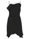 Acne Studios Draped Asymmetric Minidress In 900 Black