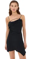 Acne Studios Draped Asymmetric Minidress In Black