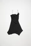 Acne Studios Draped Asymmetric Minidress In Black