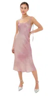 Acne Studios Womens Darma Sleeveless Satin Midi Dress Multi Pink In Multi Pink