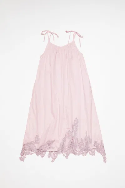 Acne Studios Pink Strap Maxi Dress In Bnk Light Lilac Purp