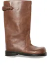 Acne Studios Strap Leather Boot In Brown