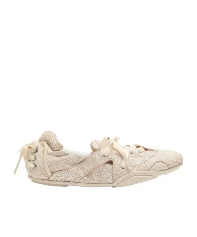 ACNE STUDIOS ACNE STUDIOS CRACKED LACE-UP BALLET FLATS
