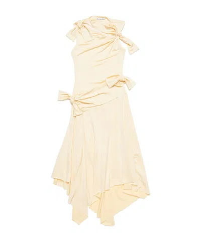 Acne Studios Tie-up Dress In Soft Yellow