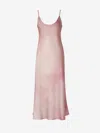 Acne Studios Womens Darma Sleeveless Satin Midi Dress Multi Pink In Old Pink
