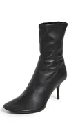 Acne Studios Stretch Leather Ankle Boots Black In Black