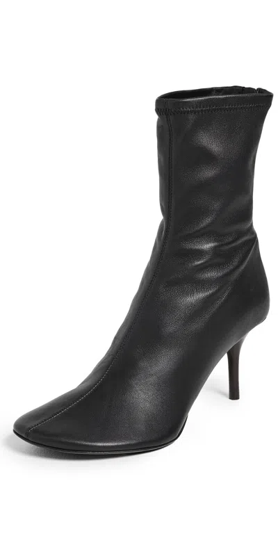 Acne Studios Stretch Leather Ankle Boots Black