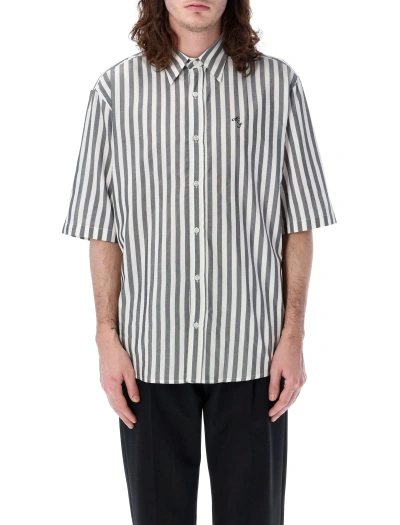 Acne Studios Stripe Button-up Shirt In White Black Stripes