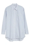 Acne Studios Stripe Logo Organic Cotton Graphic Button-up Shirt In Multi