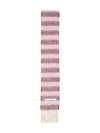 Acne Studios Stripe-pattern Fringed Scarf In Pink