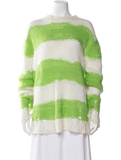 Pre-owned Acne Studios Striped Bateau Neckline Sweater In Green