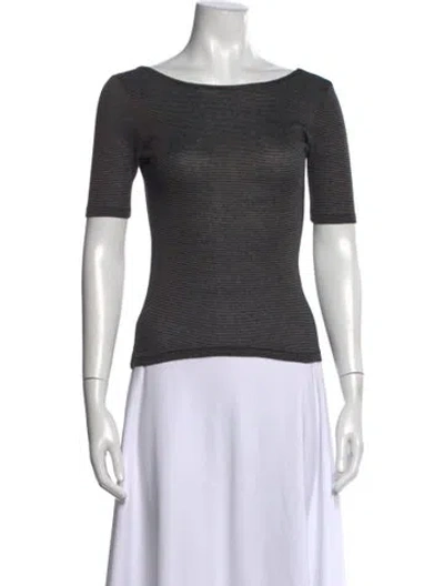 Pre-owned Acne Studios Striped Bateau Neckline Top In Grey