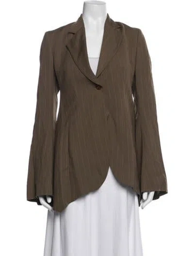 Pre-owned Acne Studios Striped Blazer In Brown