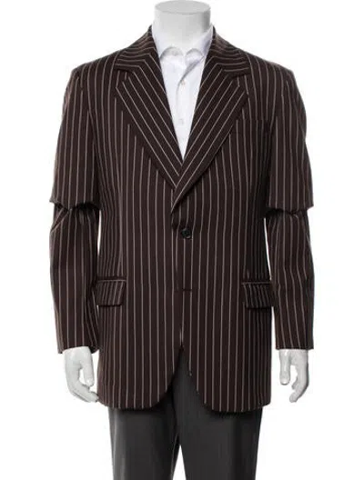 Pre-owned Acne Studios Striped Blazer In Brown