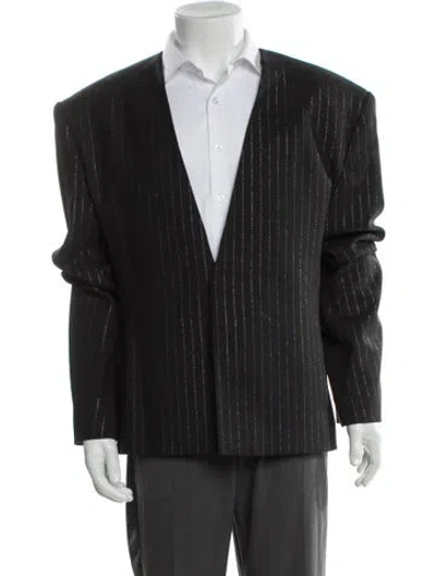 Pre-owned Acne Studios Striped Blazer In Gray