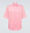Acne Studios Striped Bowling Shirt In Pink