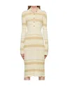 Acne Studios Striped Button Dress In Nude
