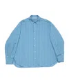 Acne Studios Striped Long Sleeve Button Up Shirt In Blue