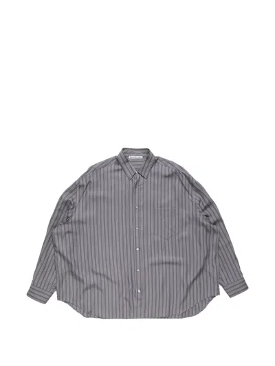 Acne Studios Striped Button-up Shirt In Grey