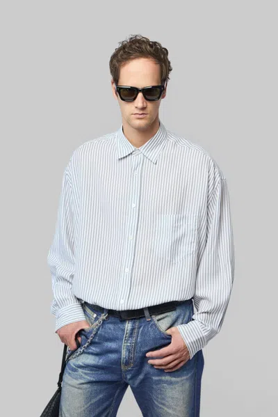 Acne Studios Striped Button-up Shirt In White