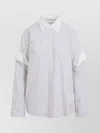 Acne Studios Striped Cotton Blouse With Pointed Collar In White