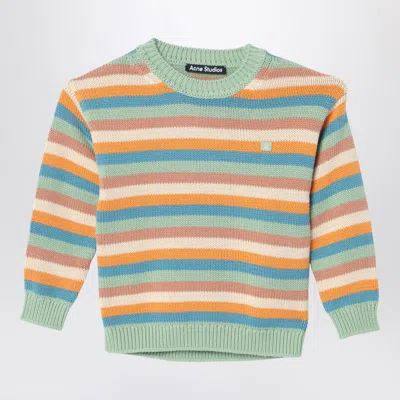 Acne Studios Kids' Striped Cotton Jumper In Multicolor