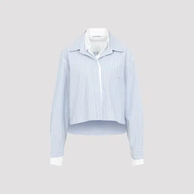 Acne Studios Striped Cotton Layered Shirt In Blue
