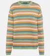 Acne Studios Face Patch Striped Sweater In Multicoloured