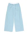Acne Studios Striped Cotton Trousers In Blue