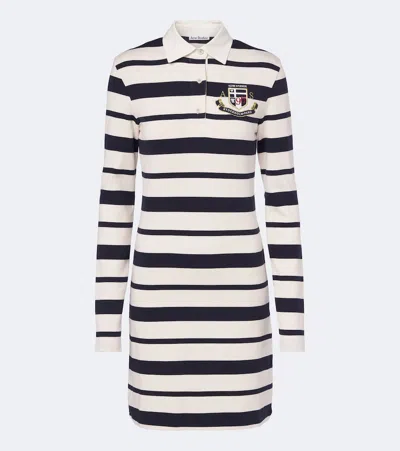 Acne Studios Striped Cotton-blend Jersey Polo Dress In Multicoloured
