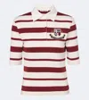 Acne Studios Striped Cotton-blend Jersey Polo Shirt In Red