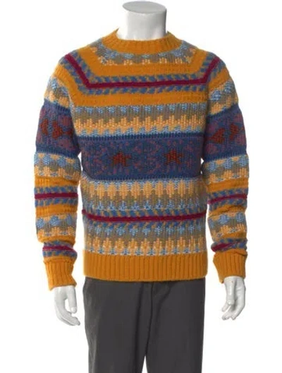 Pre-owned Acne Studios Striped Crew Neck Pullover In Blue