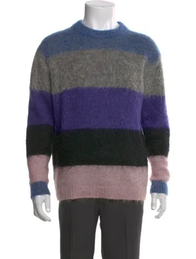 Pre-owned Acne Studios Striped Crew Neck Pullover In Blue