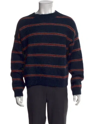 Pre-owned Acne Studios Striped Crew Neck Pullover In Blue