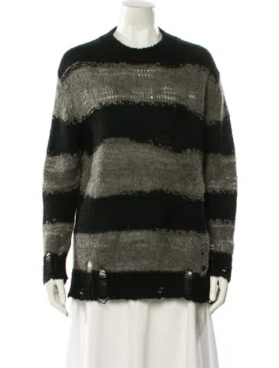 Pre-owned Acne Studios Striped Crew Neck Sweater In Black