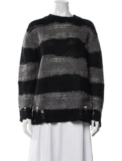 Pre-owned Acne Studios Striped Crew Neck Sweater In Black
