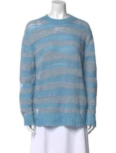 Pre-owned Acne Studios Striped Crew Neck Sweater In Blue