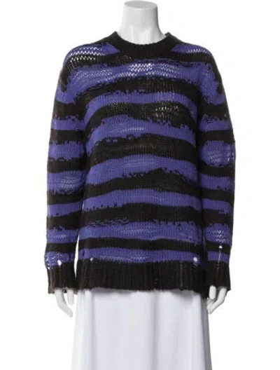 Pre-owned Acne Studios Striped Crew Neck Sweater In Blue