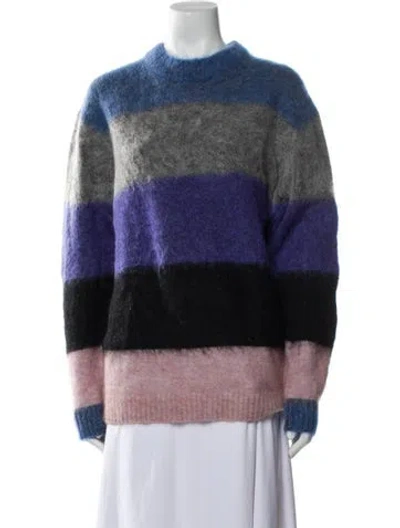Pre-owned Acne Studios Striped Crew Neck Sweater In Blue