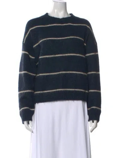 Pre-owned Acne Studios Striped Crew Neck Sweater In Blue