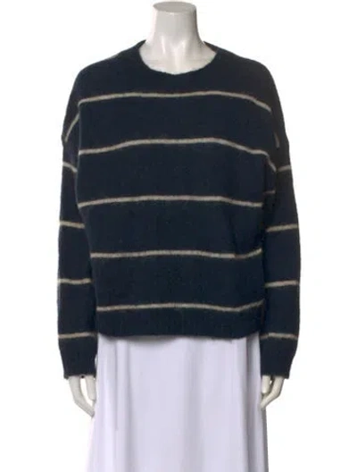Pre-owned Acne Studios Striped Crew Neck Sweater In Blue